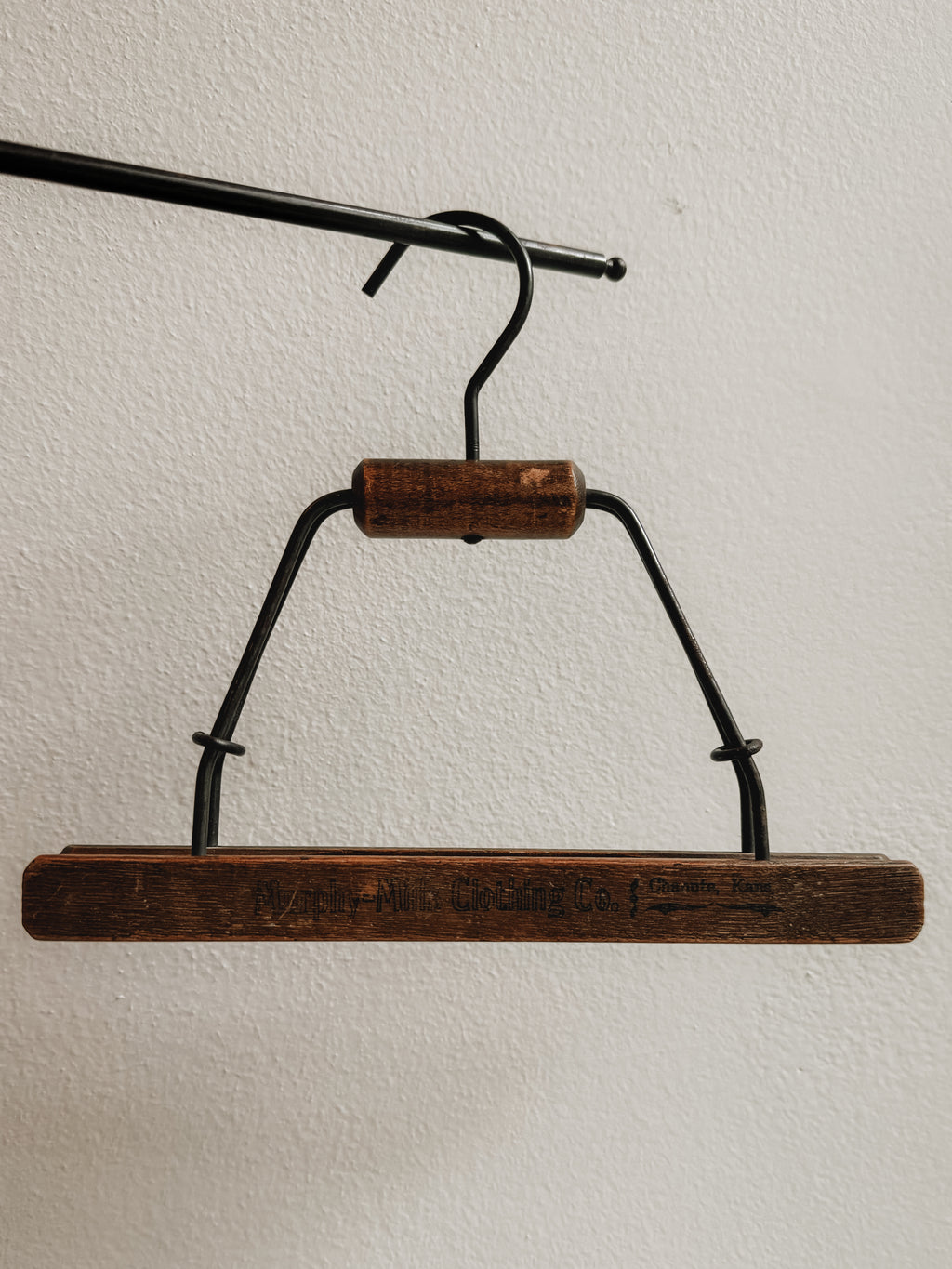 Wood and Metal Trouser Hanger by Murphy Mills Clothing Co.