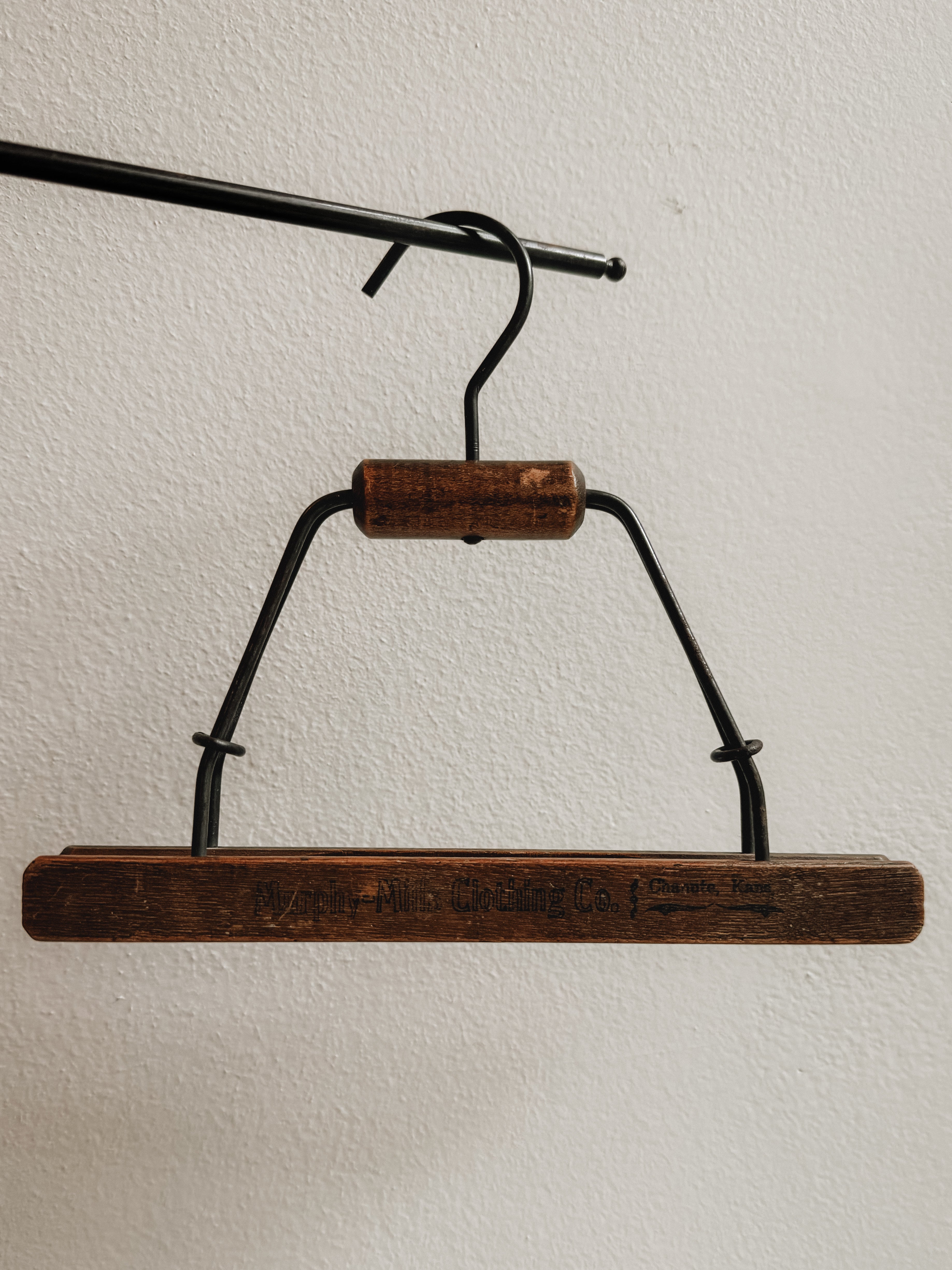 Wood and Metal Trouser Hanger by Murphy Mills Clothing Co.