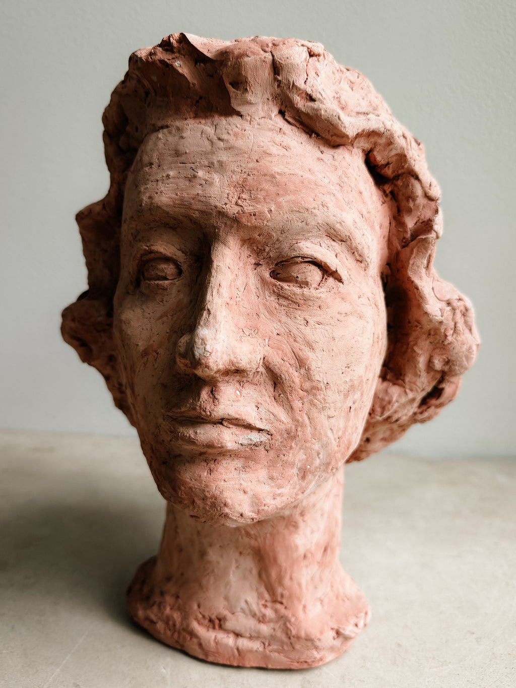 Unsigned Clay Female Figure Sculpture