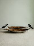 Pair of Vintage Horn Serving Trays with Horn handles