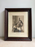 Antique Hand-Carved Wooden Frame with Portrait
