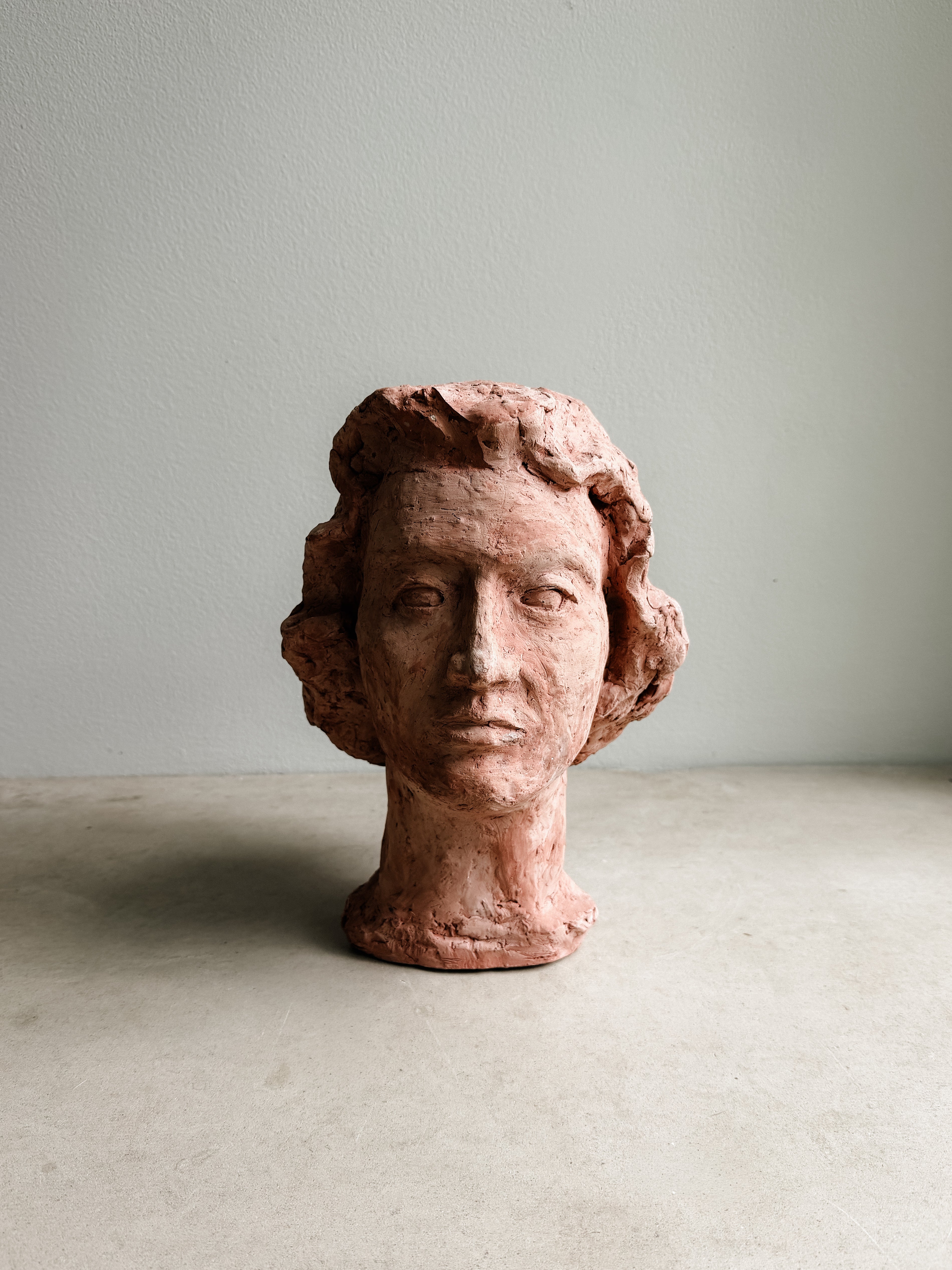 Unsigned Clay Female Figure Sculpture