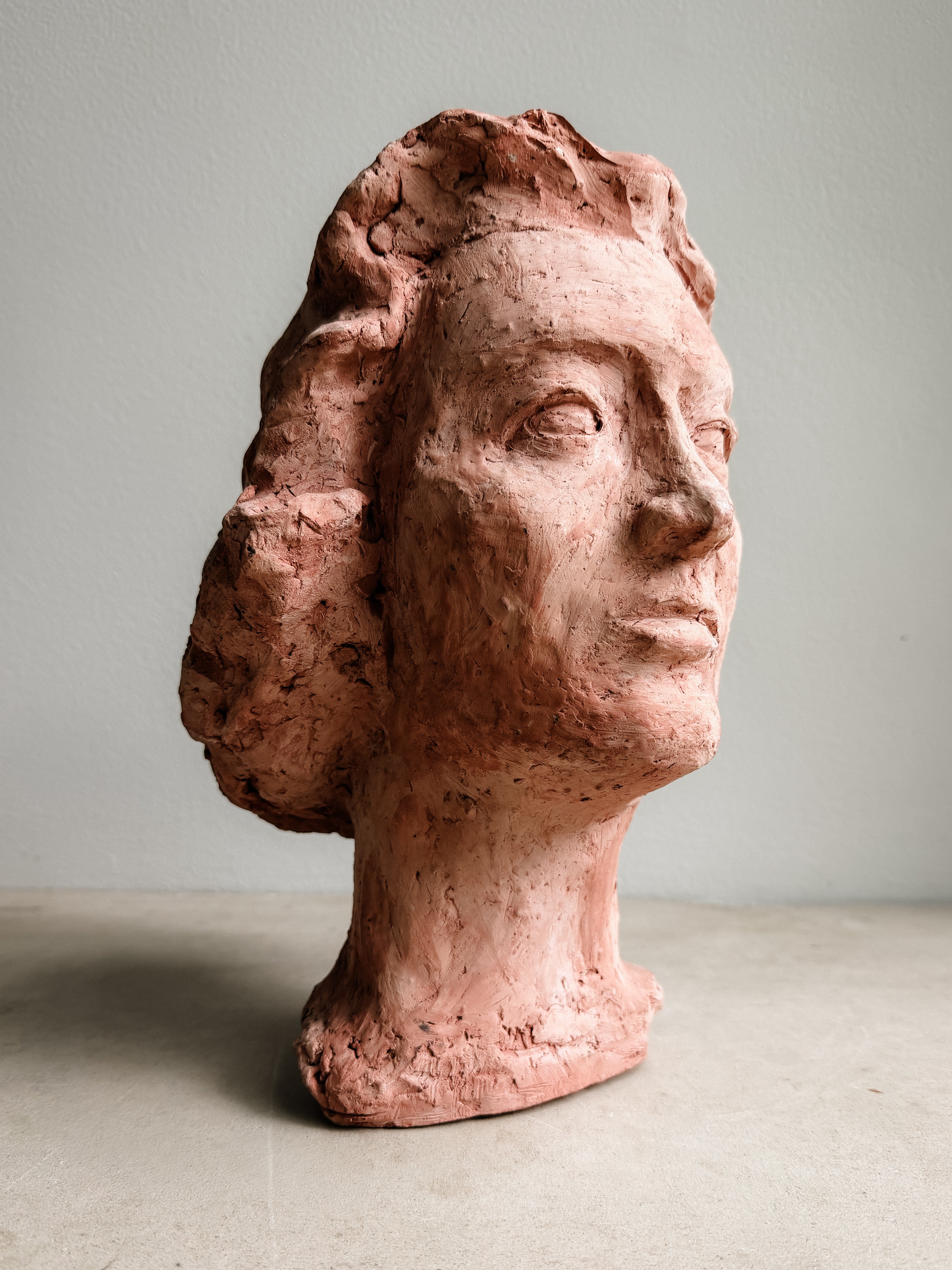 Unsigned Clay Female Figure Sculpture