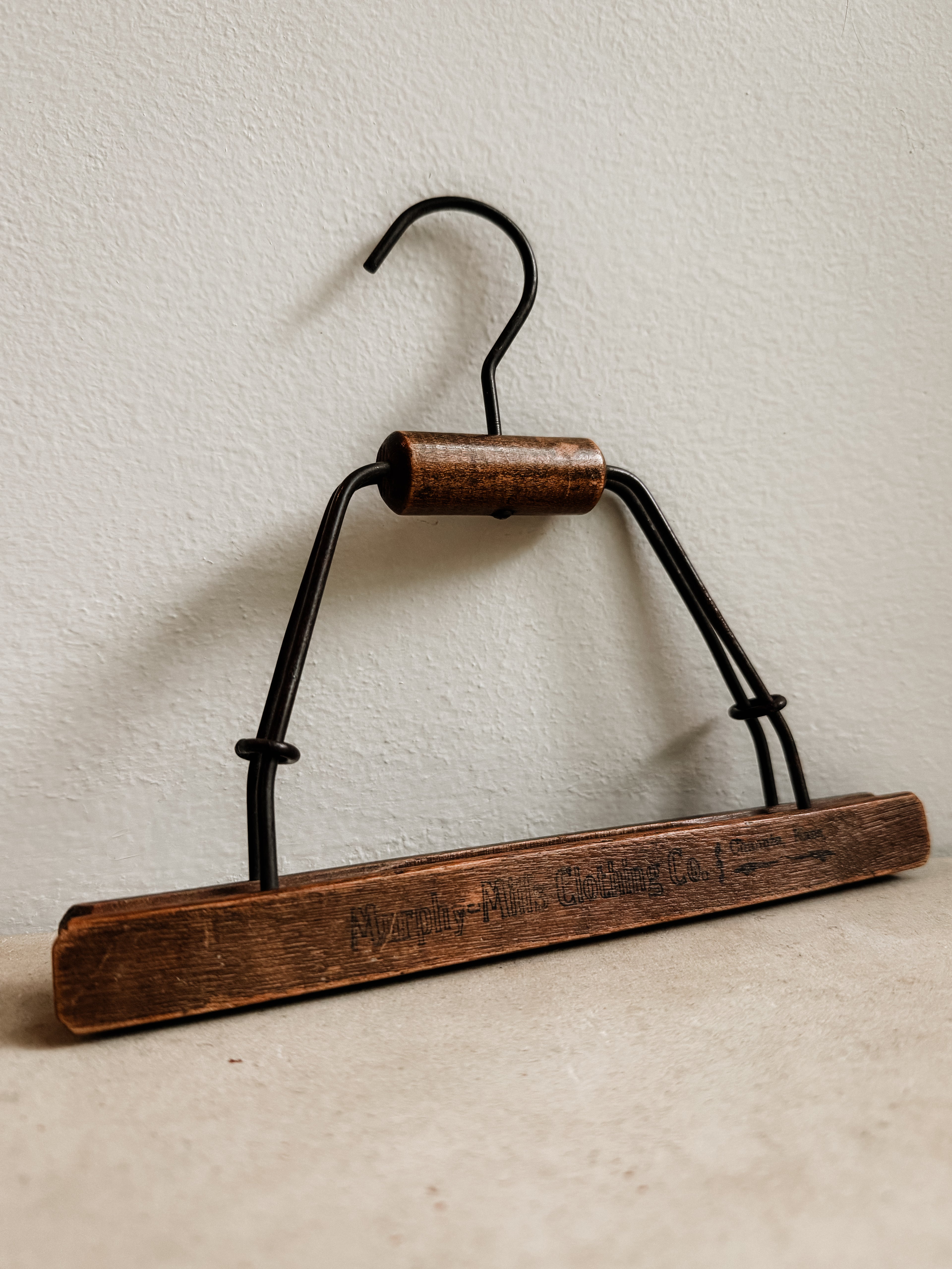 Wood and Metal Trouser Hanger by Murphy Mills Clothing Co.