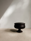 Vintage Wooden Pedestal Bowl with Lid