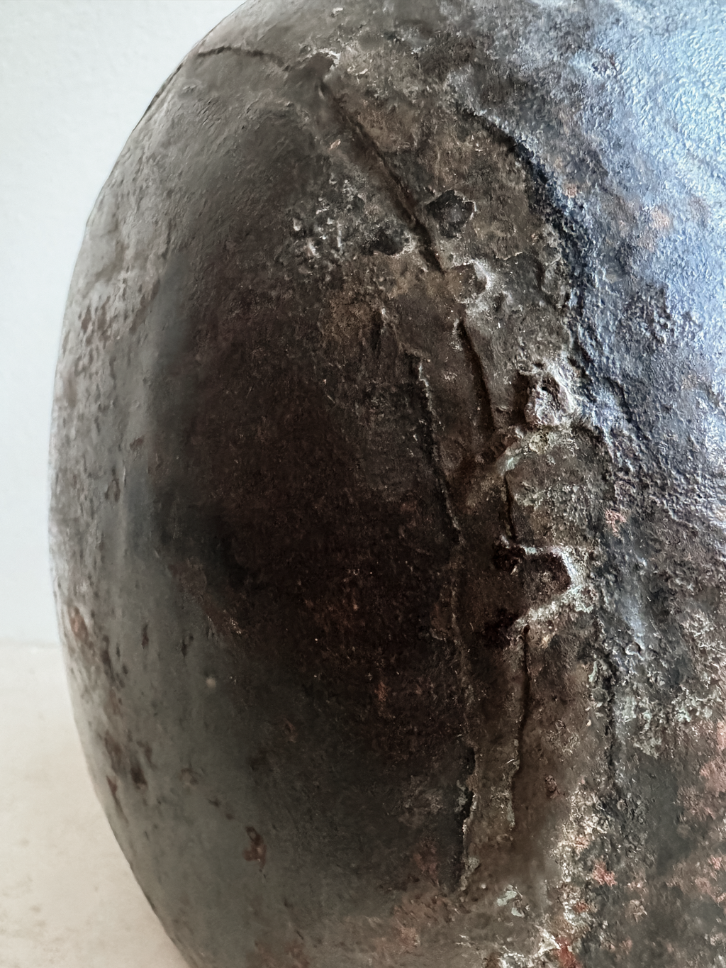 19th Century Hand-Hammered Copper Vessel with Brazed Seams