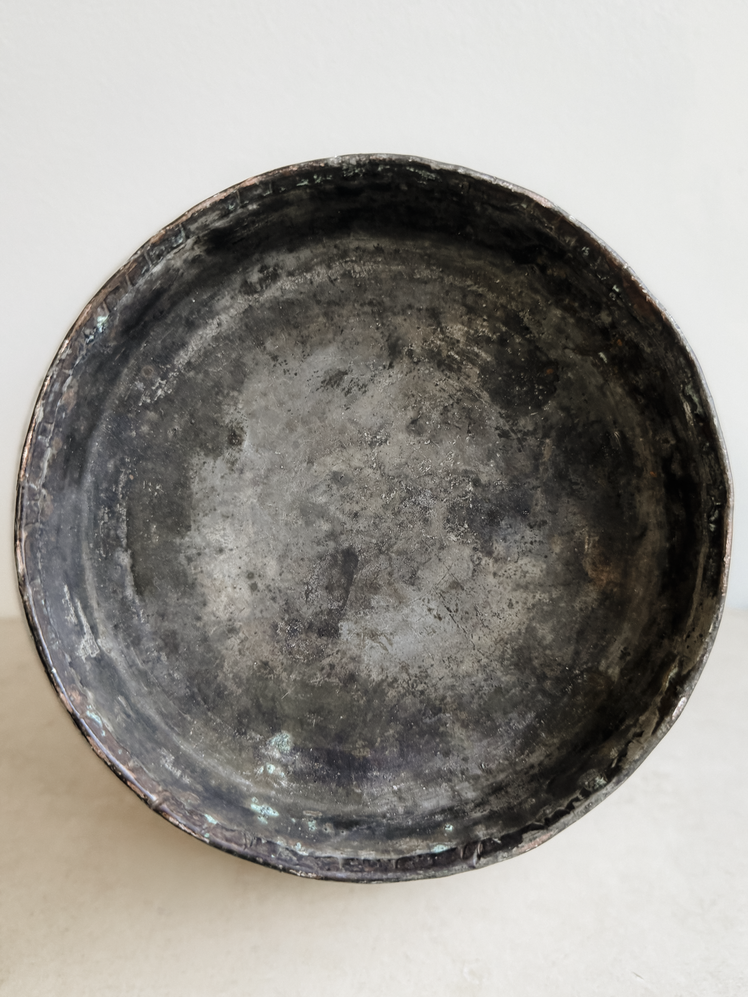 Hand-Hammered Metal Vessel with Loop Handles