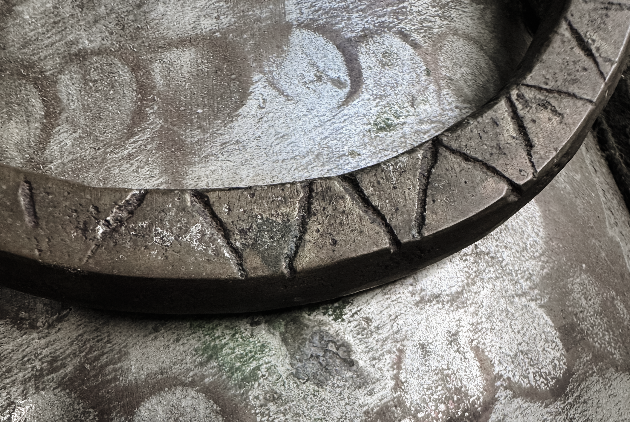 Hand-Hammered Metal Vessel with Loop Handles