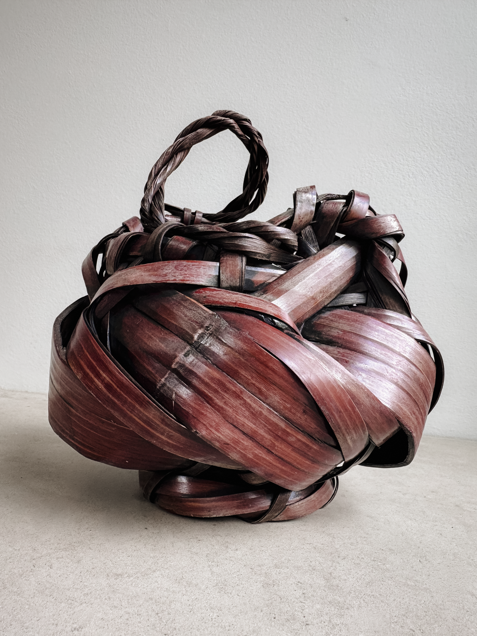 Handwoven Bamboo Basket, Japanese Style