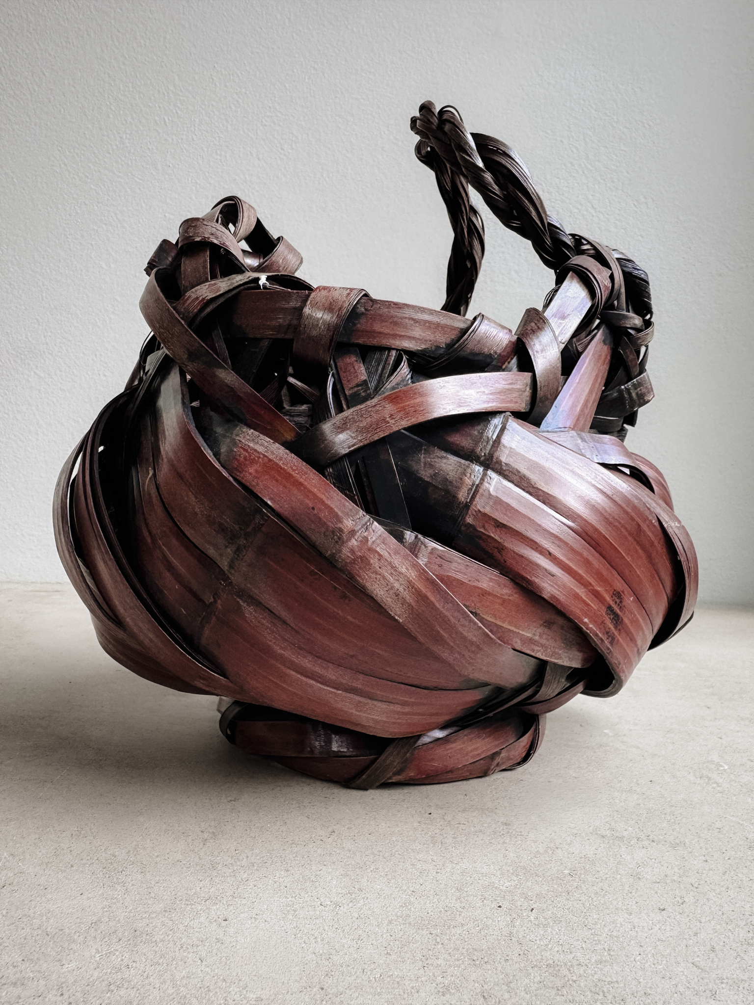 Handwoven Bamboo Basket, Japanese Style