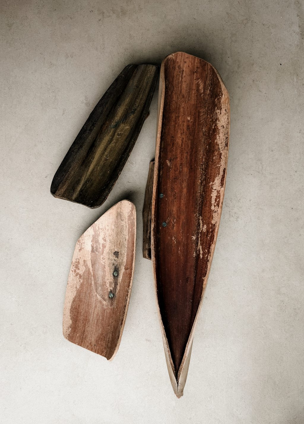 Collection of Three Hand-Formed Palm Sheath Vessels