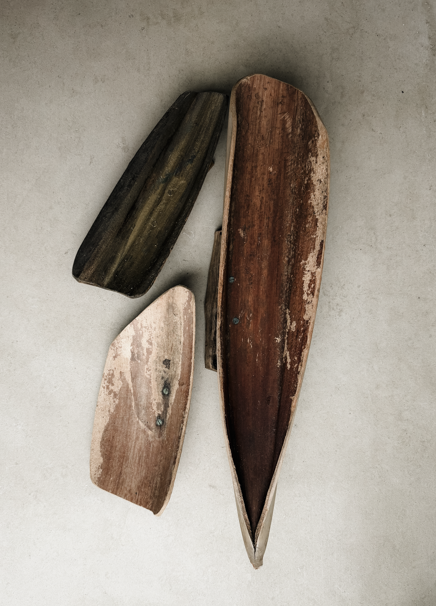 Collection of Three Hand-Formed Palm Sheath Vessels