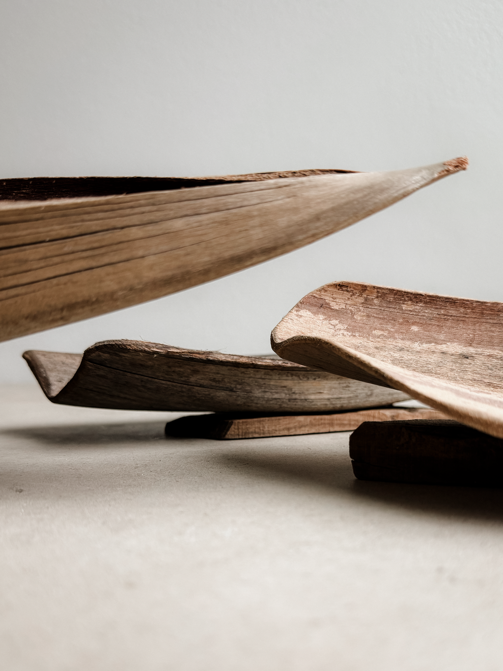 Collection of Three Hand-Formed Palm Sheath Vessels