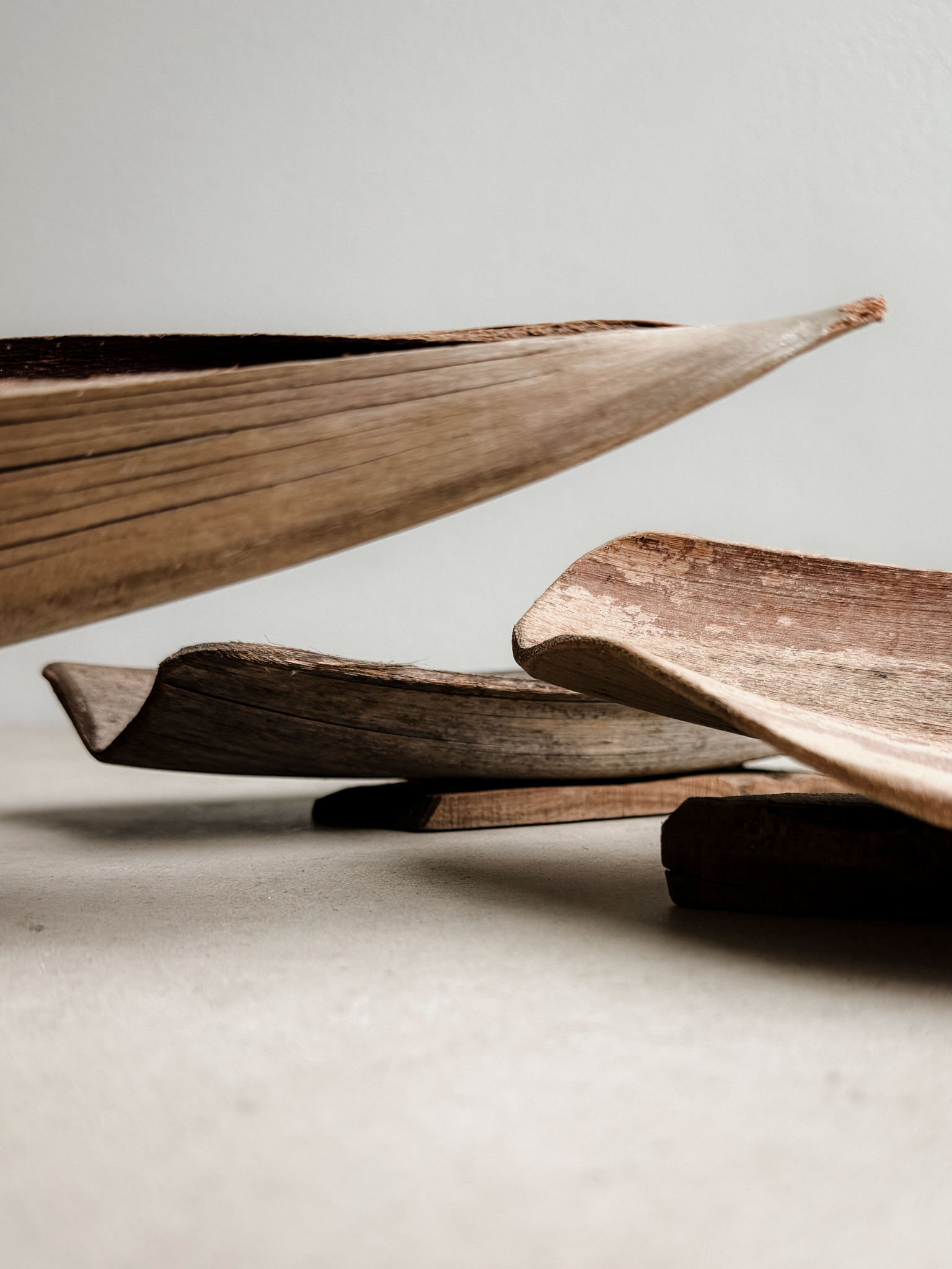 Collection of Three Hand-Formed Palm Sheath Vessels