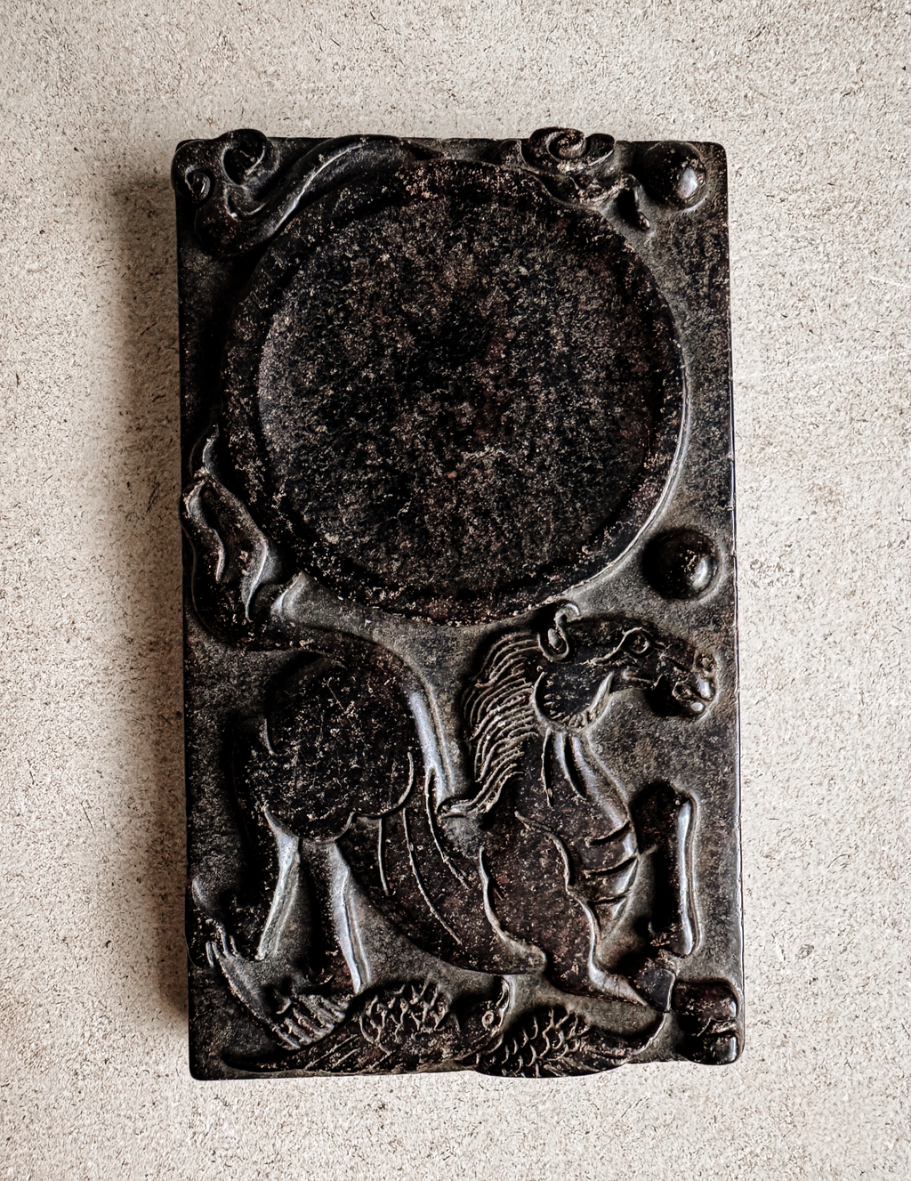 Pair of Chinese Carved Inkstones