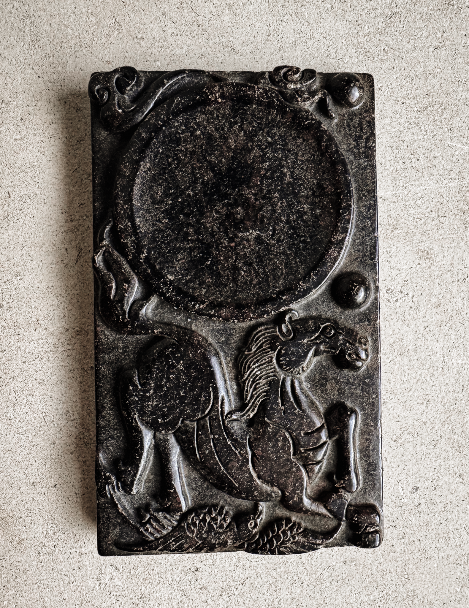 Pair of Chinese Carved Inkstones