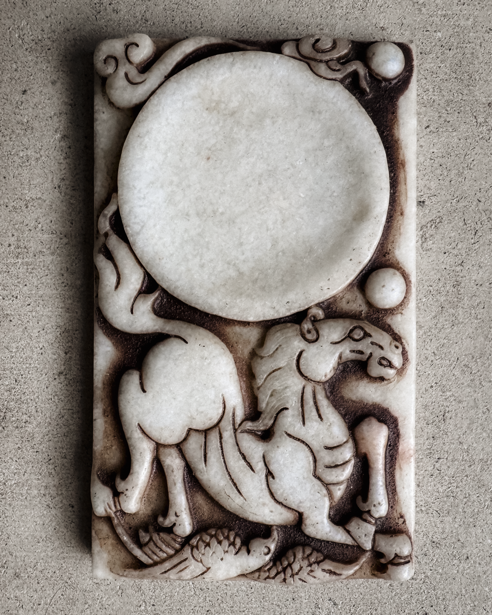 Pair of Chinese Carved Inkstones