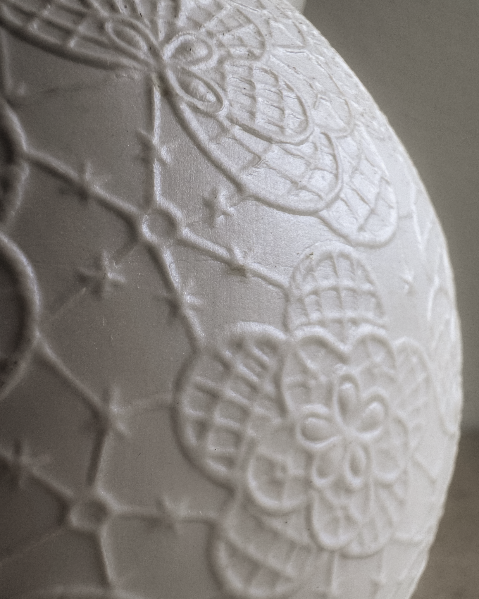 Mid-Century West German Pottery Vase with Embossed Geometric Floral Relief